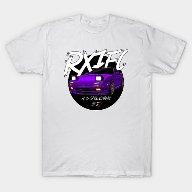 JDM RX-7 [FC] Purple Black Sun Edition T-Shirt by OSJ Store